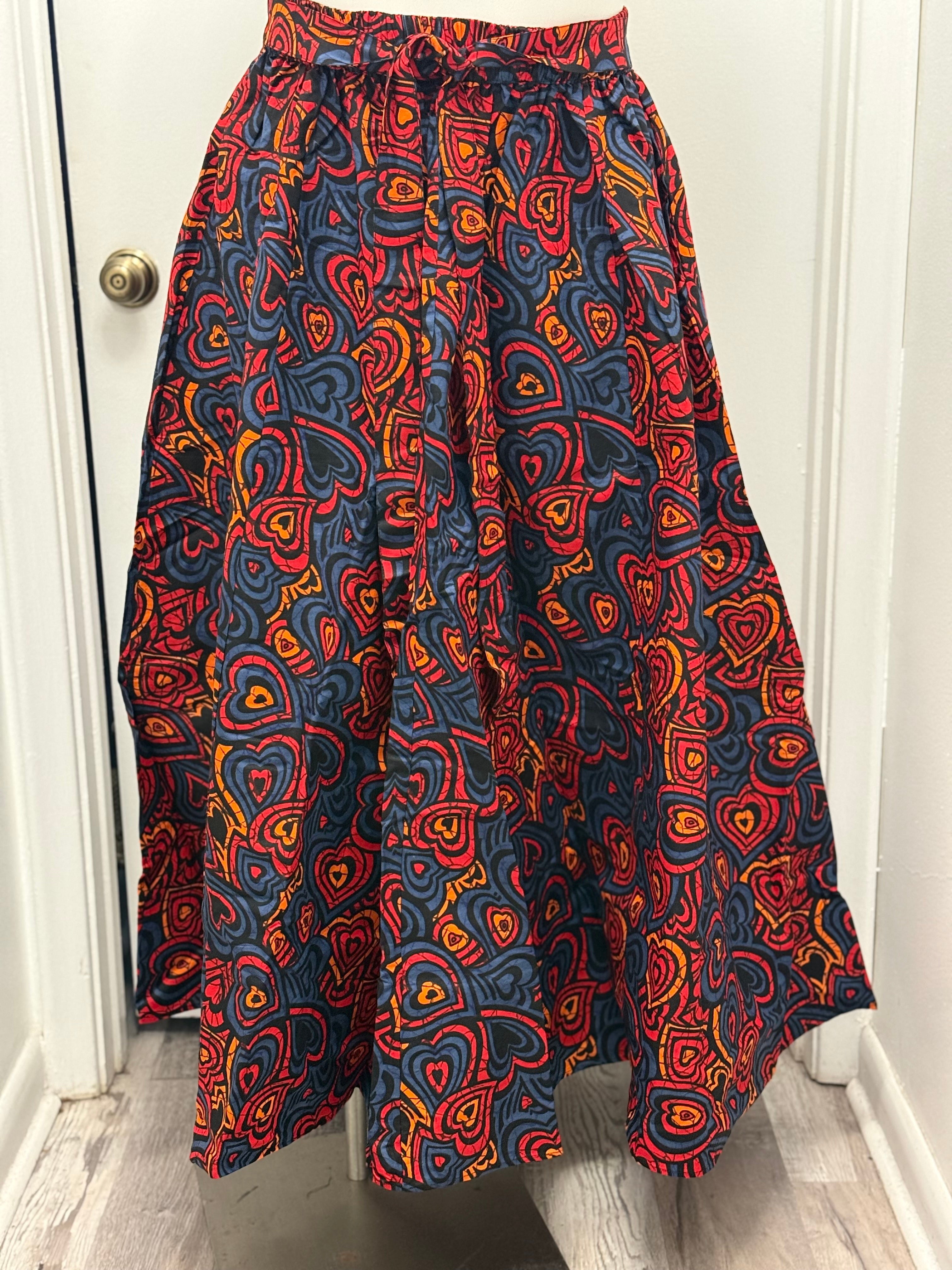 #21 Heart Print Maxi Skirt