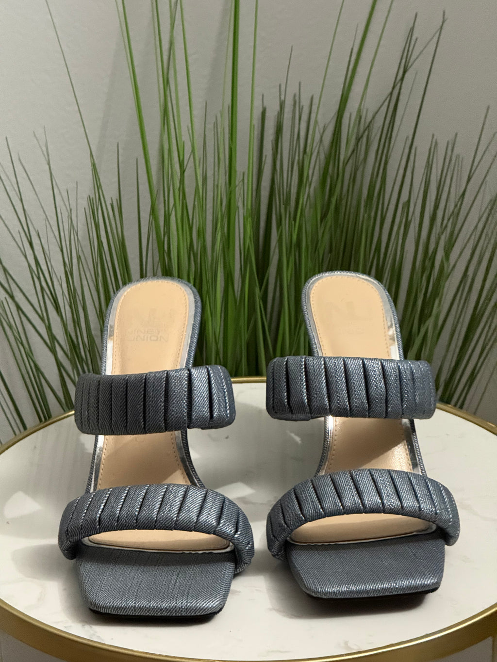 #263 Denim Circle Heel