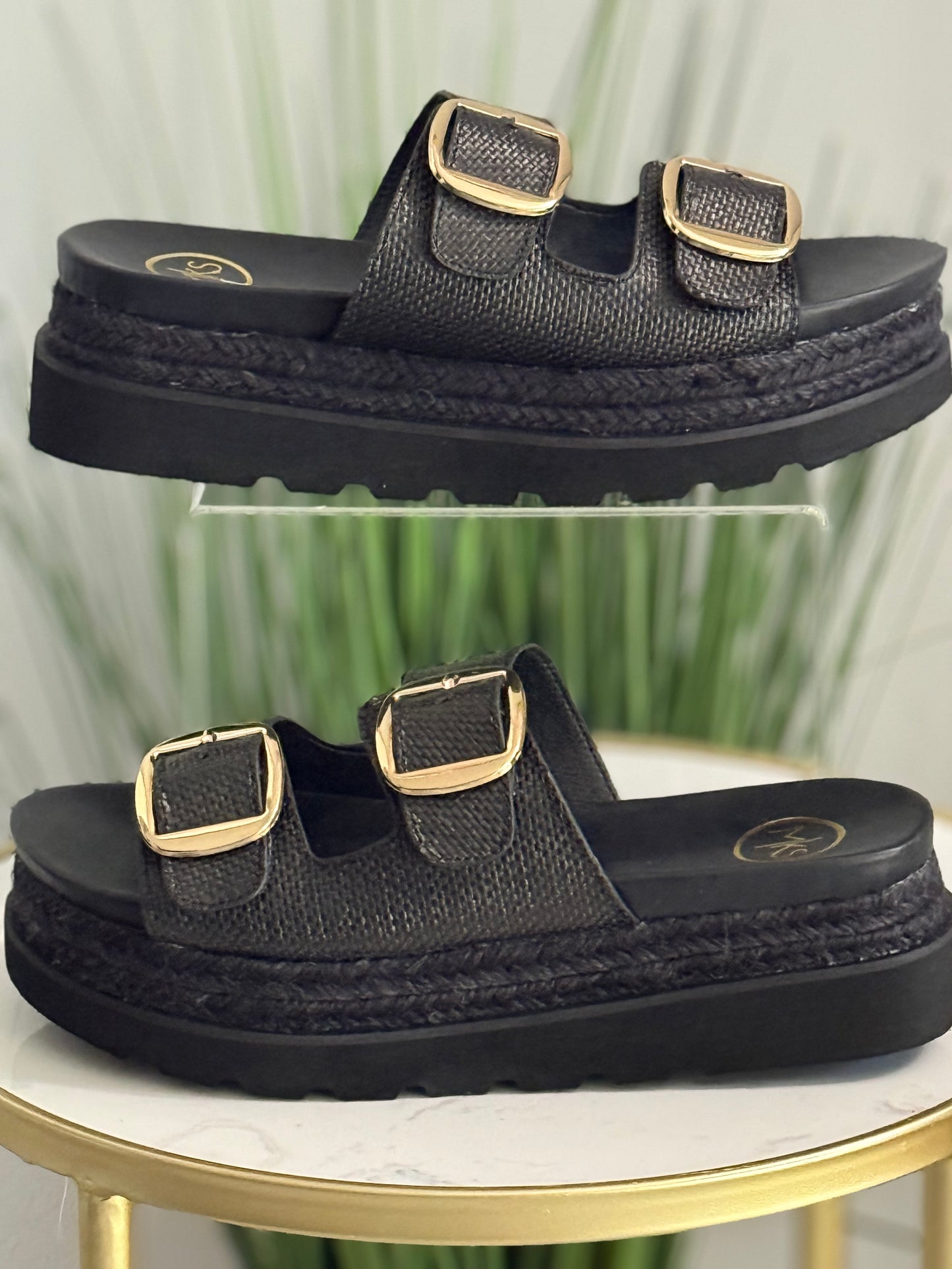 #270 Double Buckle Platform Sandals