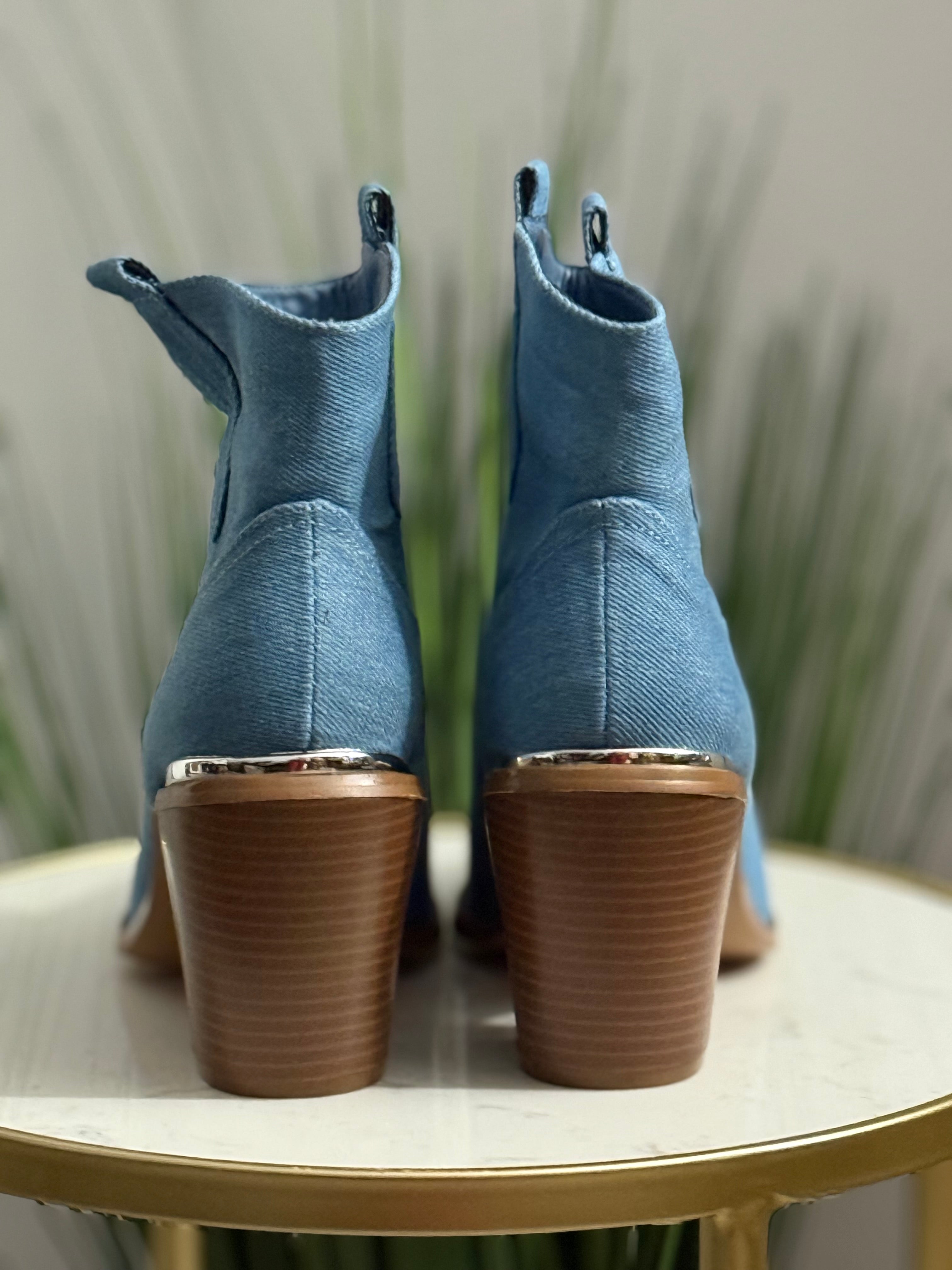 #208 Denim Western Boot