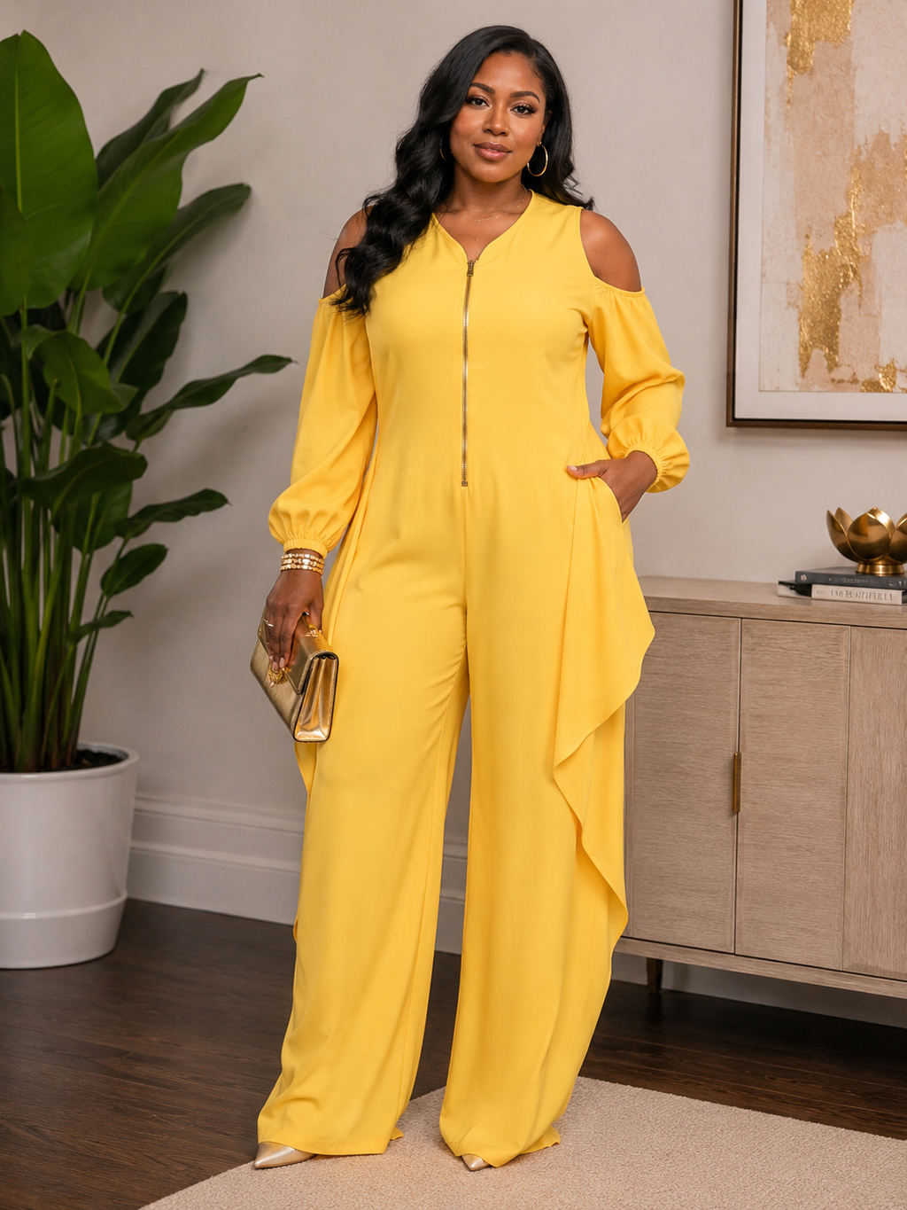 #147 Cold Shoulder Jumpsuit