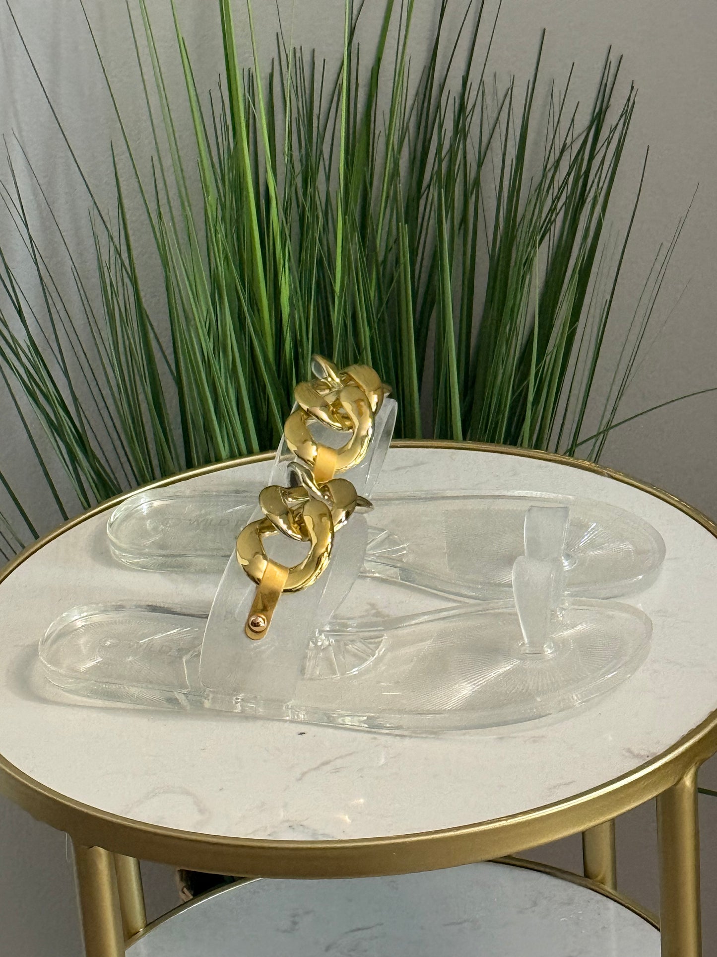 #206 Clear Jelly Chain Sandals
