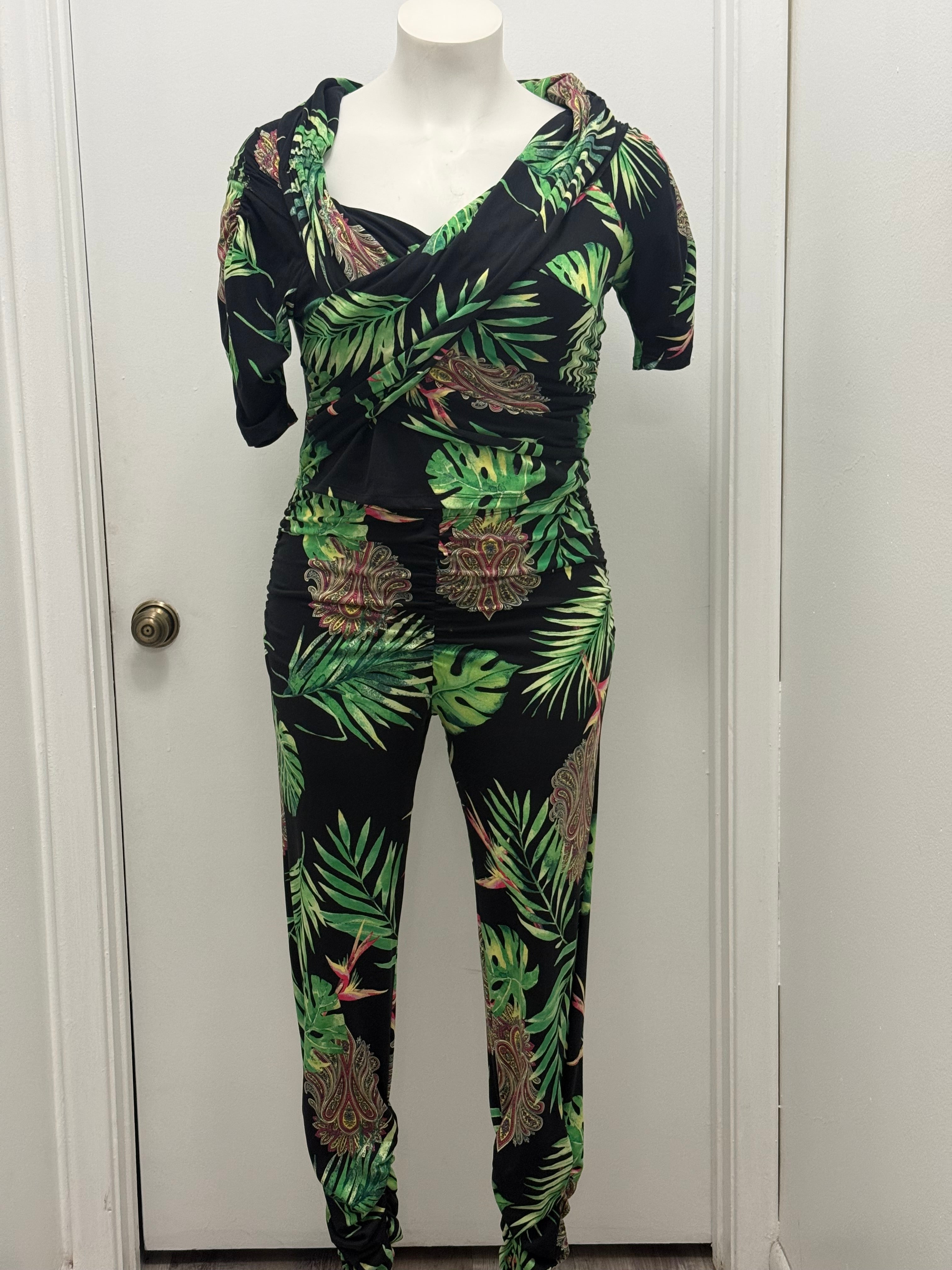 #47 Tropical 2pc Ruched Legging Drt