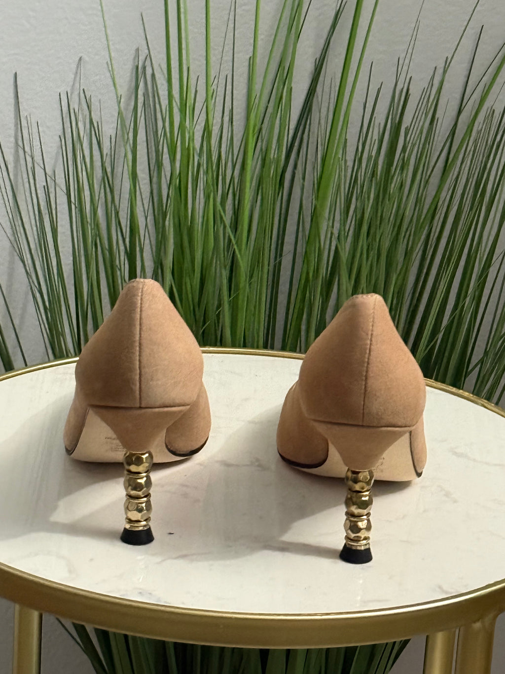 Nova Suede Sculptural Heel (2in)