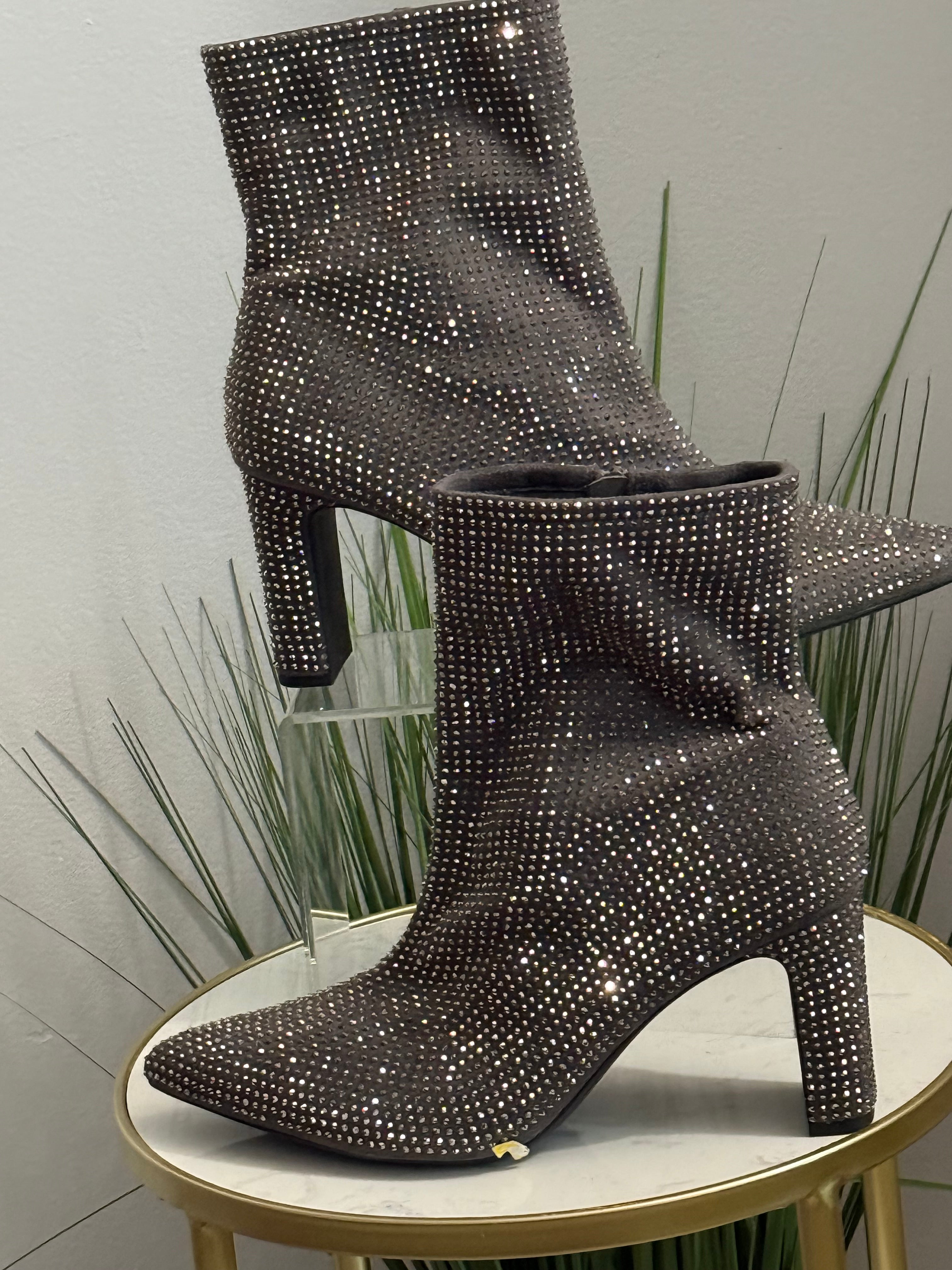 Rhinestone Ankle Boots –