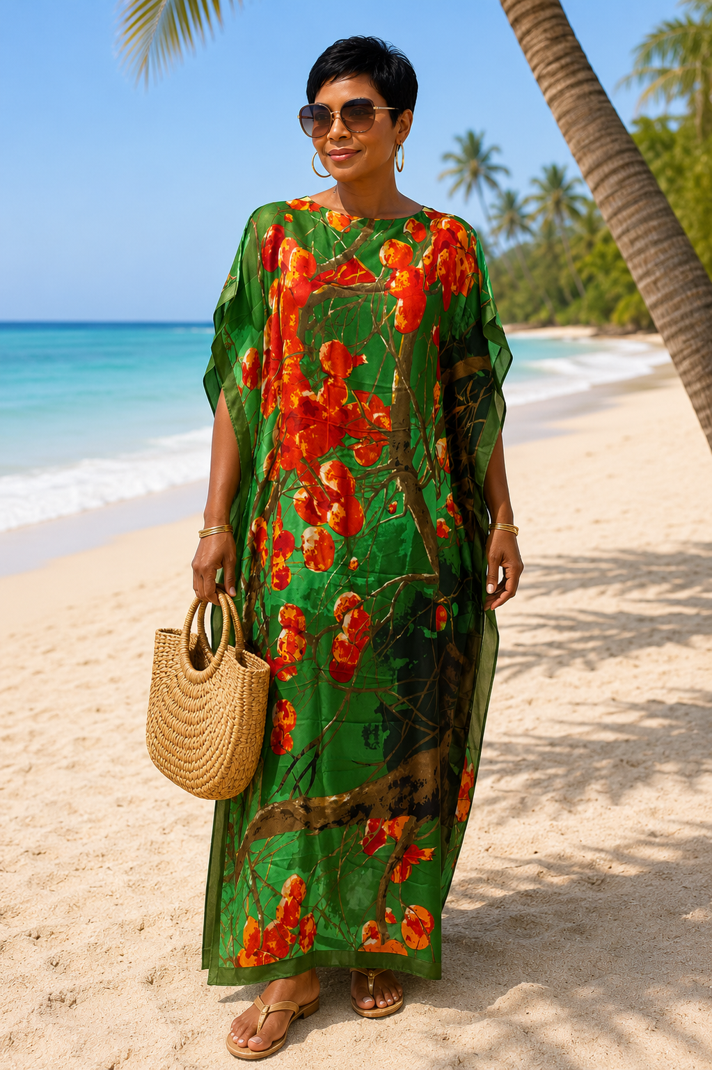 #6I Kaftan Dress with matching scarf (not pictured)