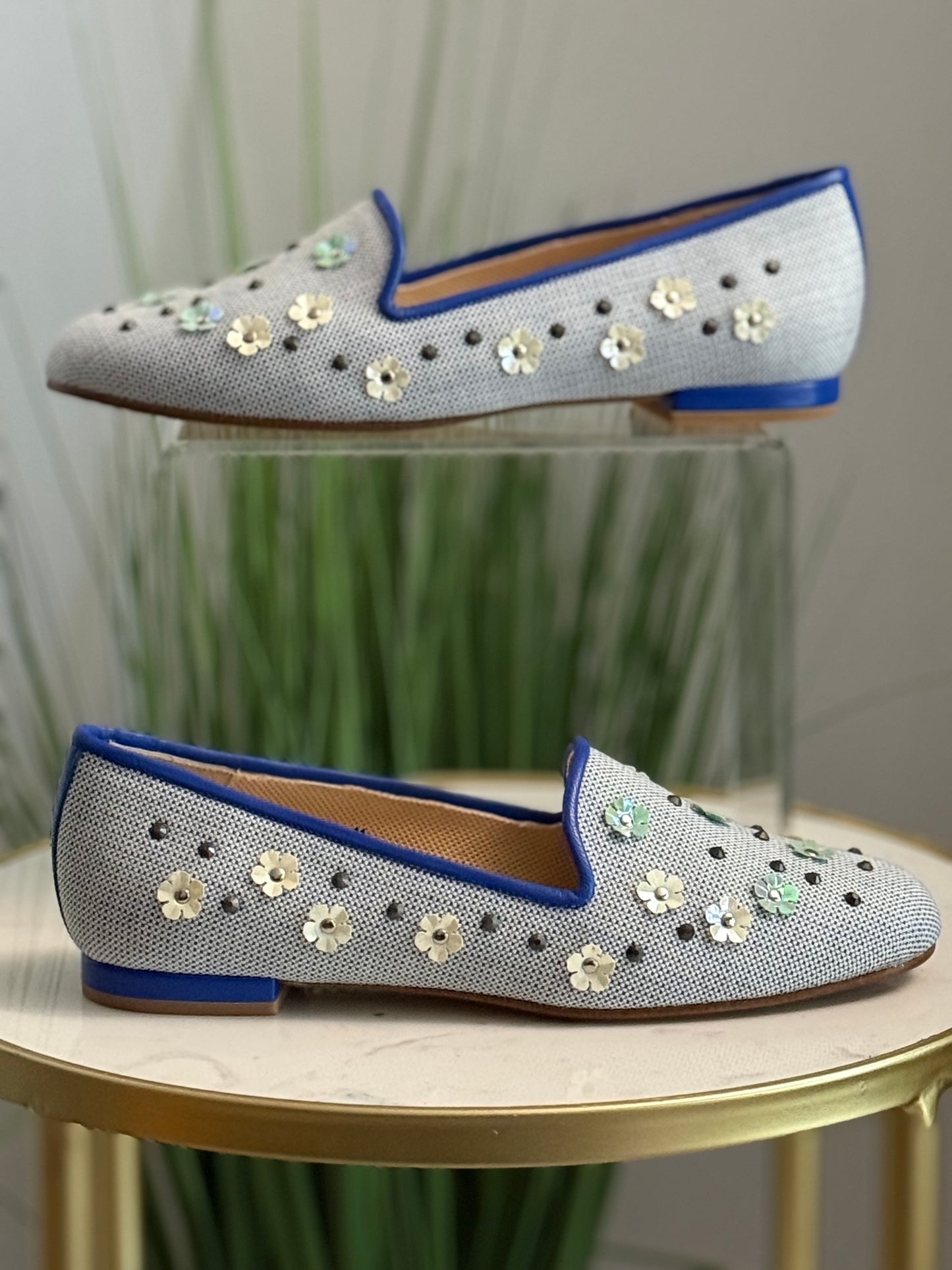 #281 Jon Josef Floral Embellished Loafer Flats