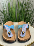 #208 Ocean Glitter Thong Sandal
