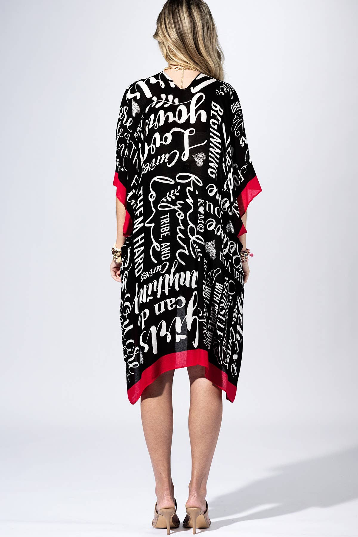 Inspire Script Kimono: GRAPHITE / 2 / One Size