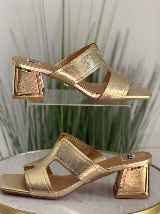 Gold Block Heel