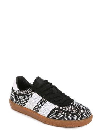 Lennon Blk/Wht Sparkle Sneakers