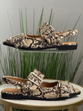 Grillo Snake Print Slingback Flats