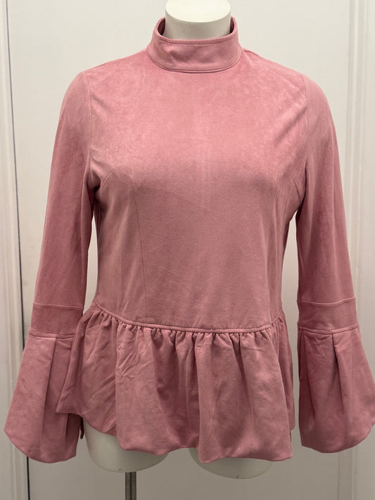 #120 Mock Neck Suede Top