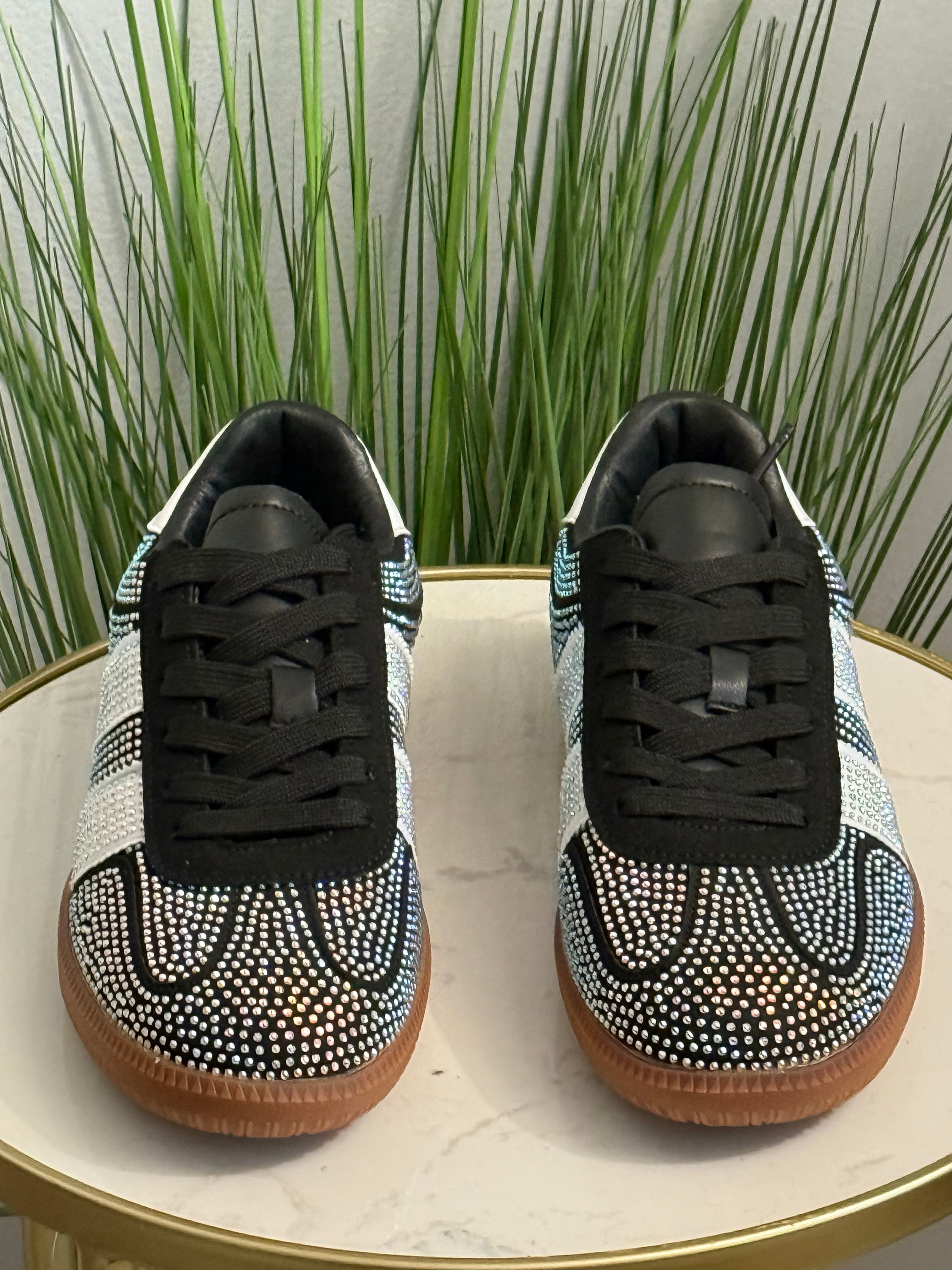 Lennon Blk/Wht Sparkle Sneakers