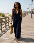 #61 Open Back Halter Wide Leg Jumpsuit (OSFM)