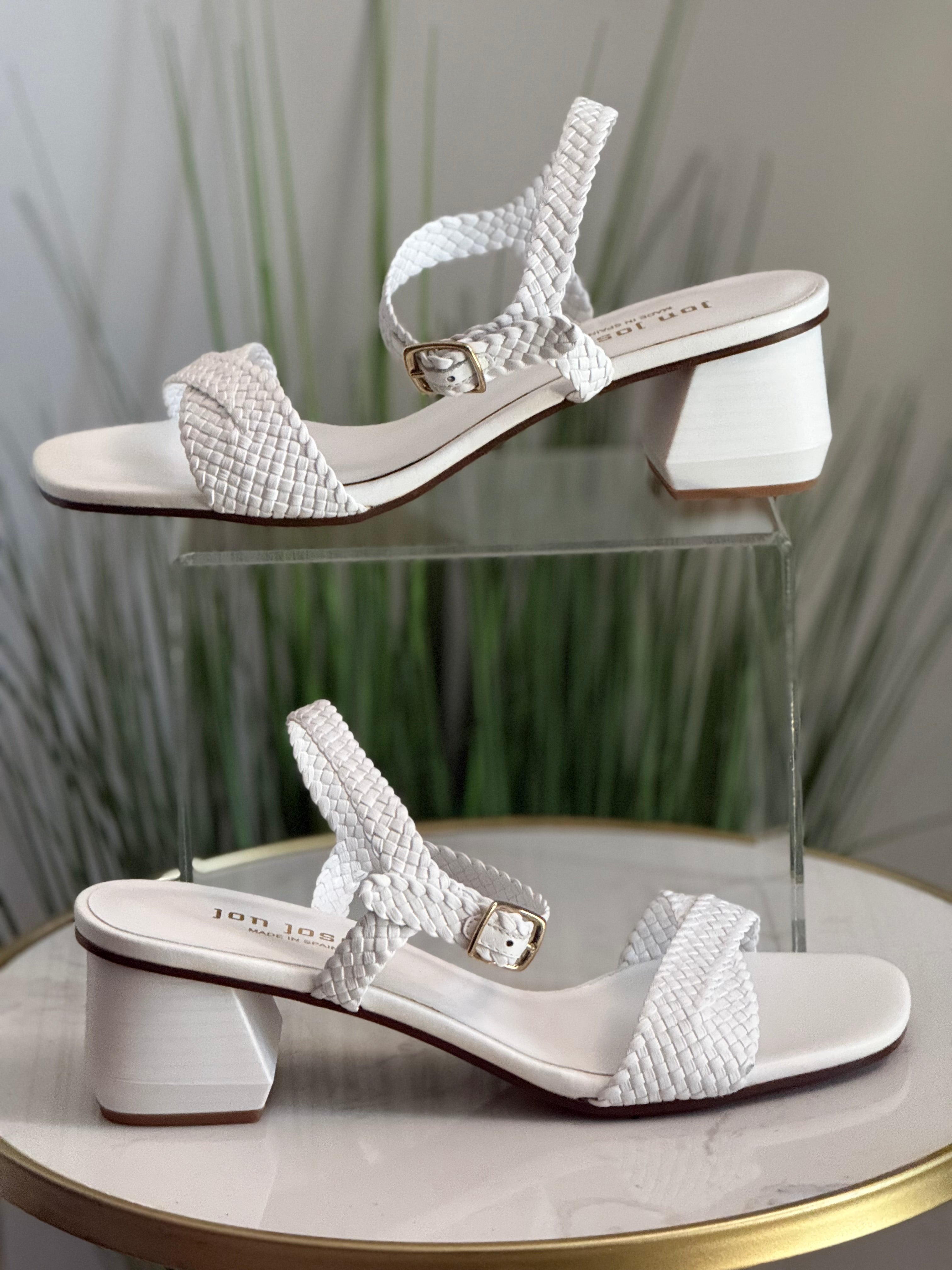 #251 Braided Woven Block Heel Sandals