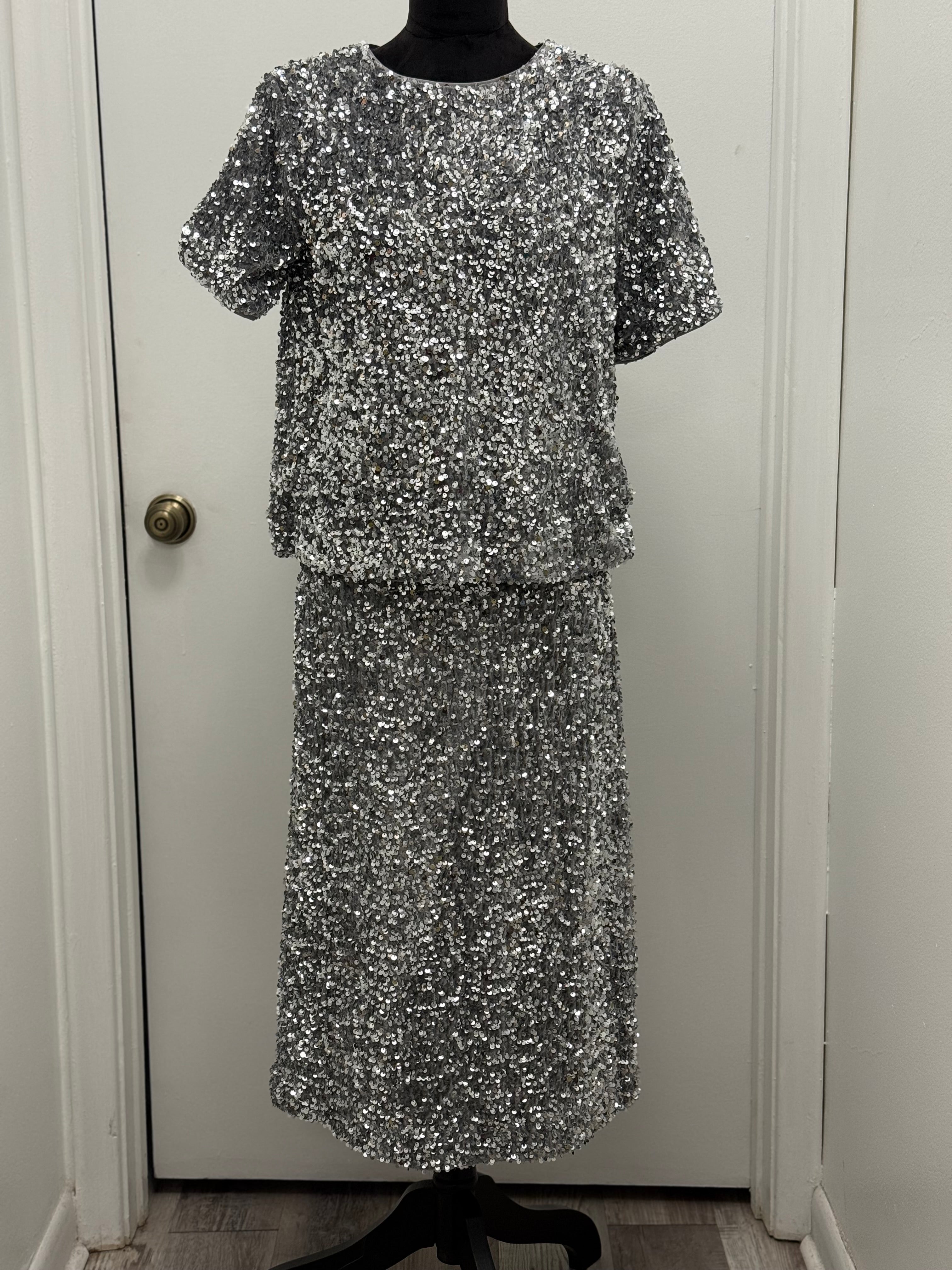 #78 Ginny 2pc Sequin Skirt Set