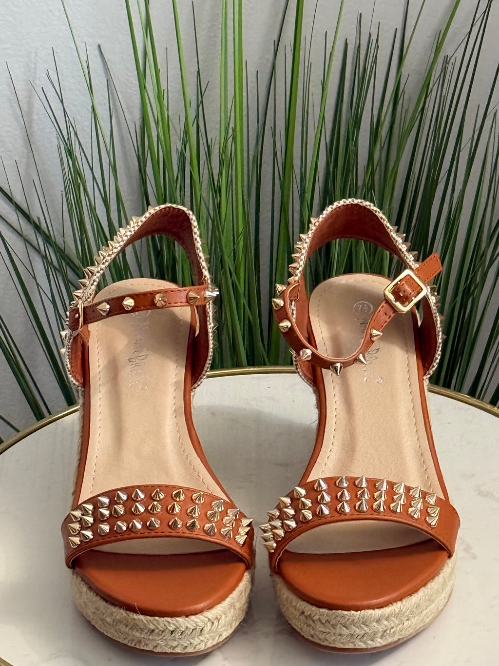 #225 Studded Espadrille Wedge Sandals (3.5in)