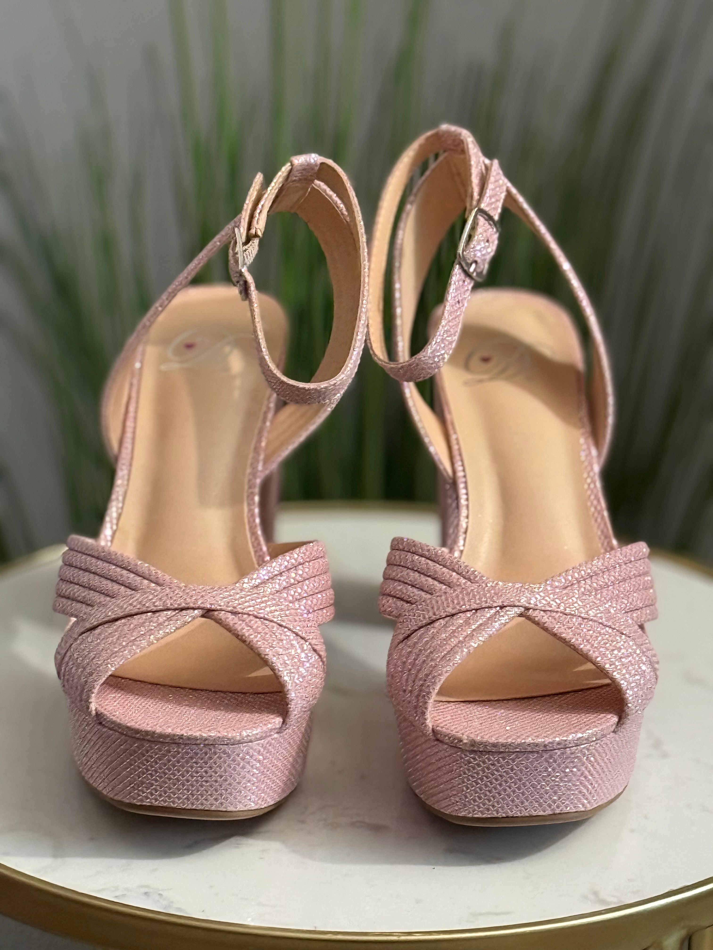 #215 Delilah Glitter Platform Heels