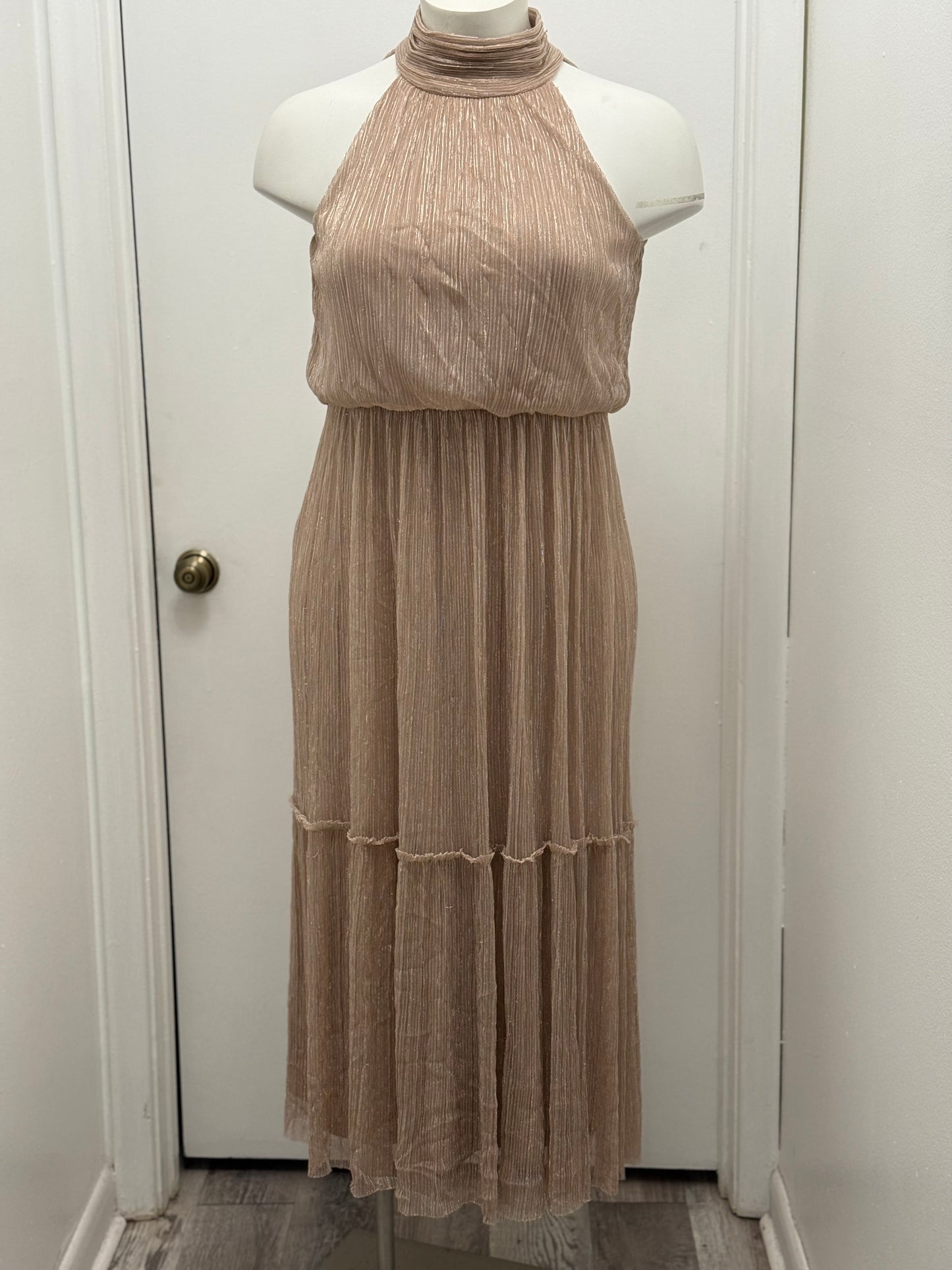 #350 Glitter Halter Dress