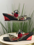 Embellished Ladybug Leaf Strap Wedge | BF 9| #205