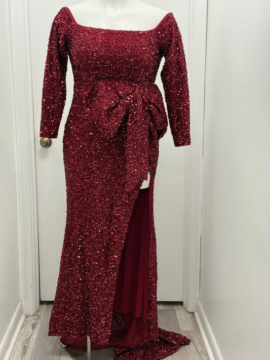 #382 Sequin Bow Gown