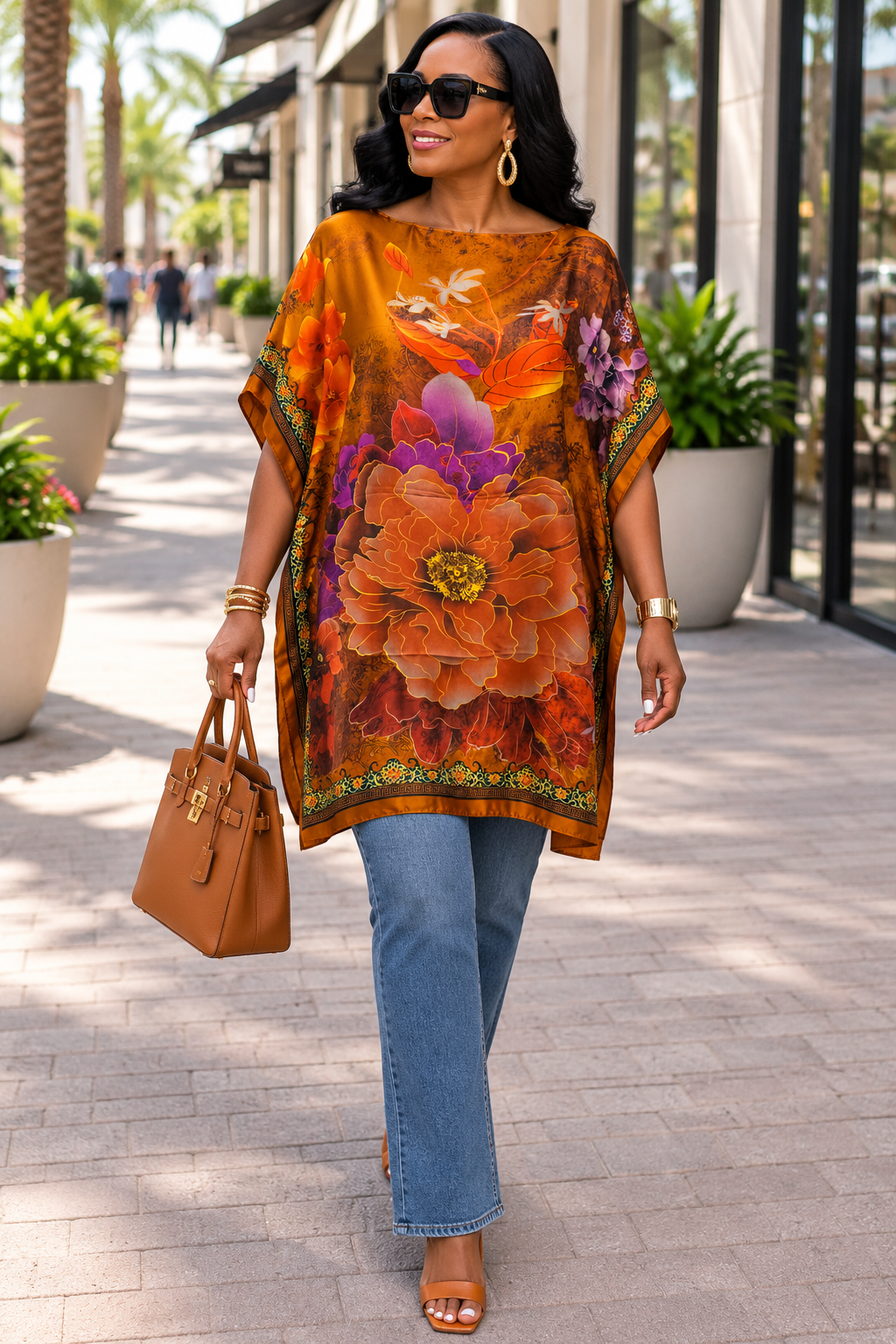 #13-9 Satin Kaftan Tunic Top/Dress