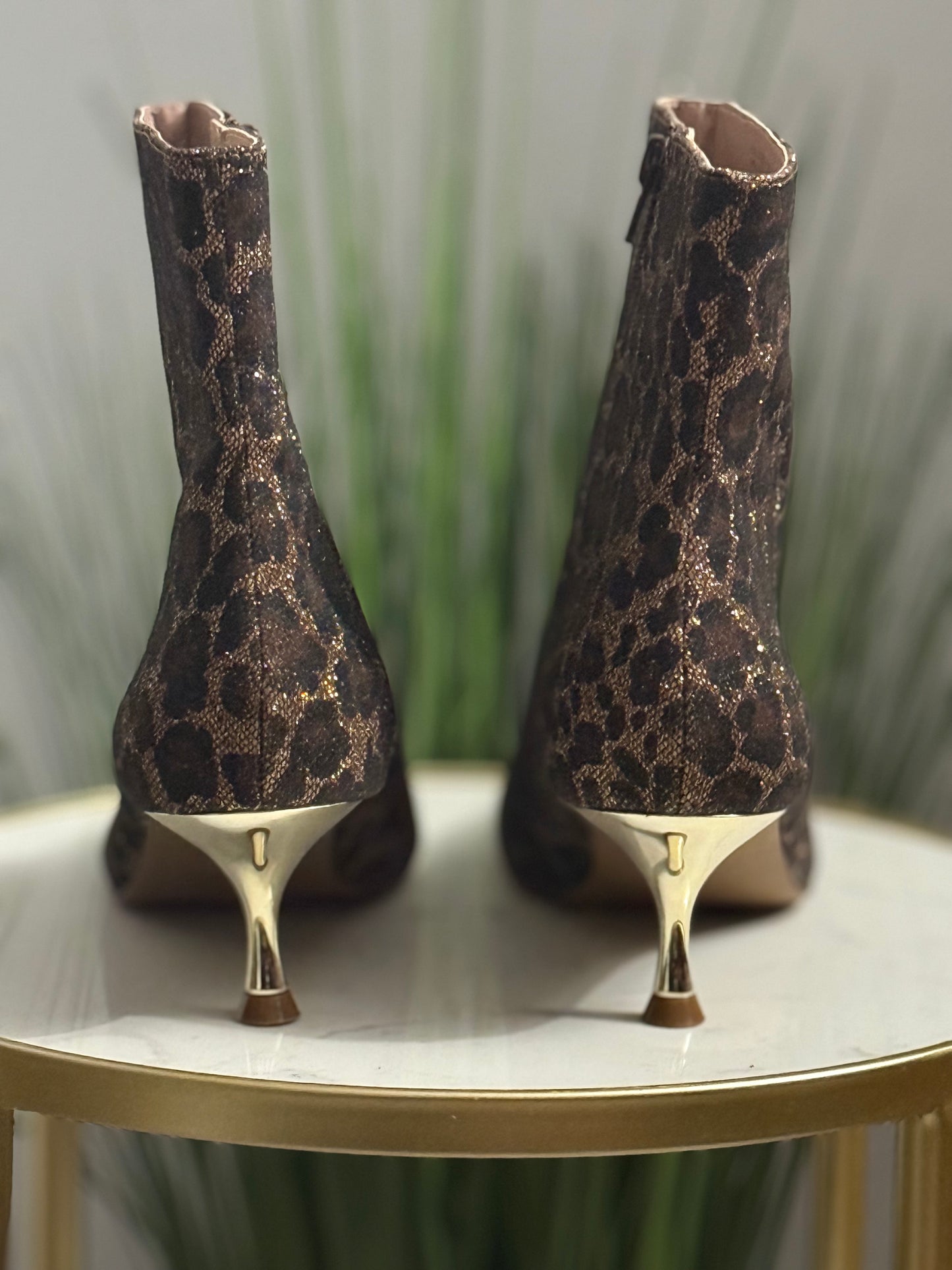 #233 Leopard Kitten Heel Boots