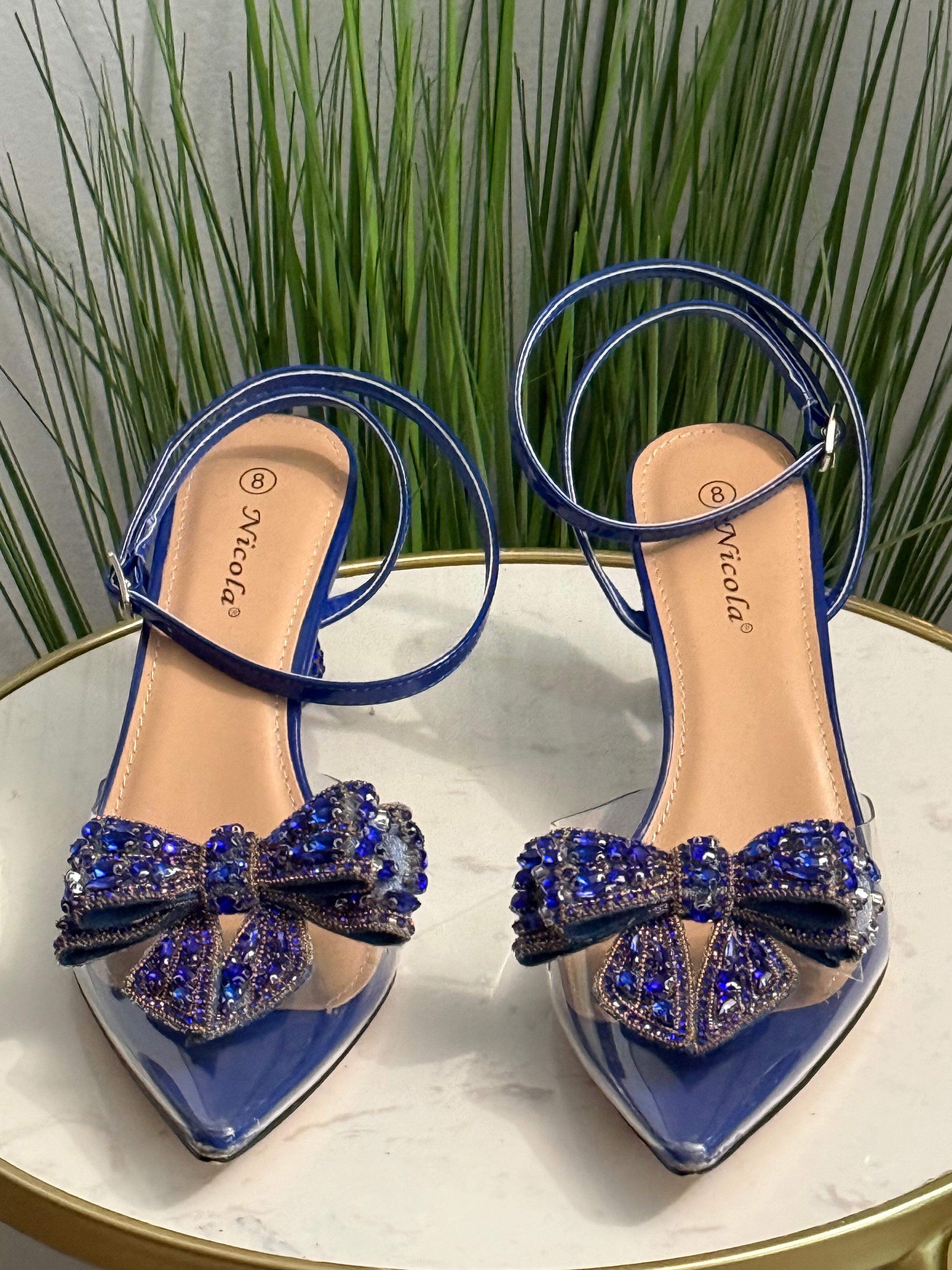 #221 Nicola Rhinestone Bow Heels 🚨size up