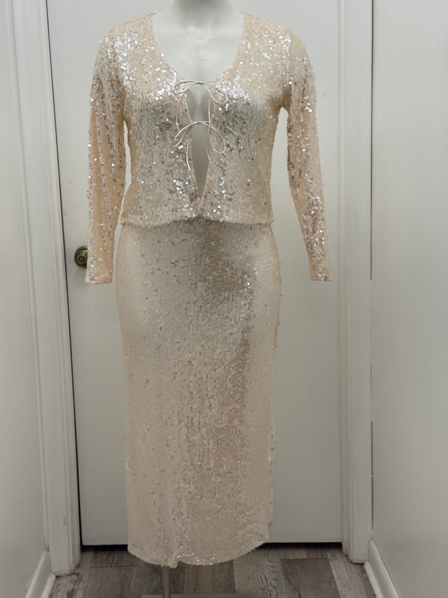 #25 2pc Sequin Skirt Set