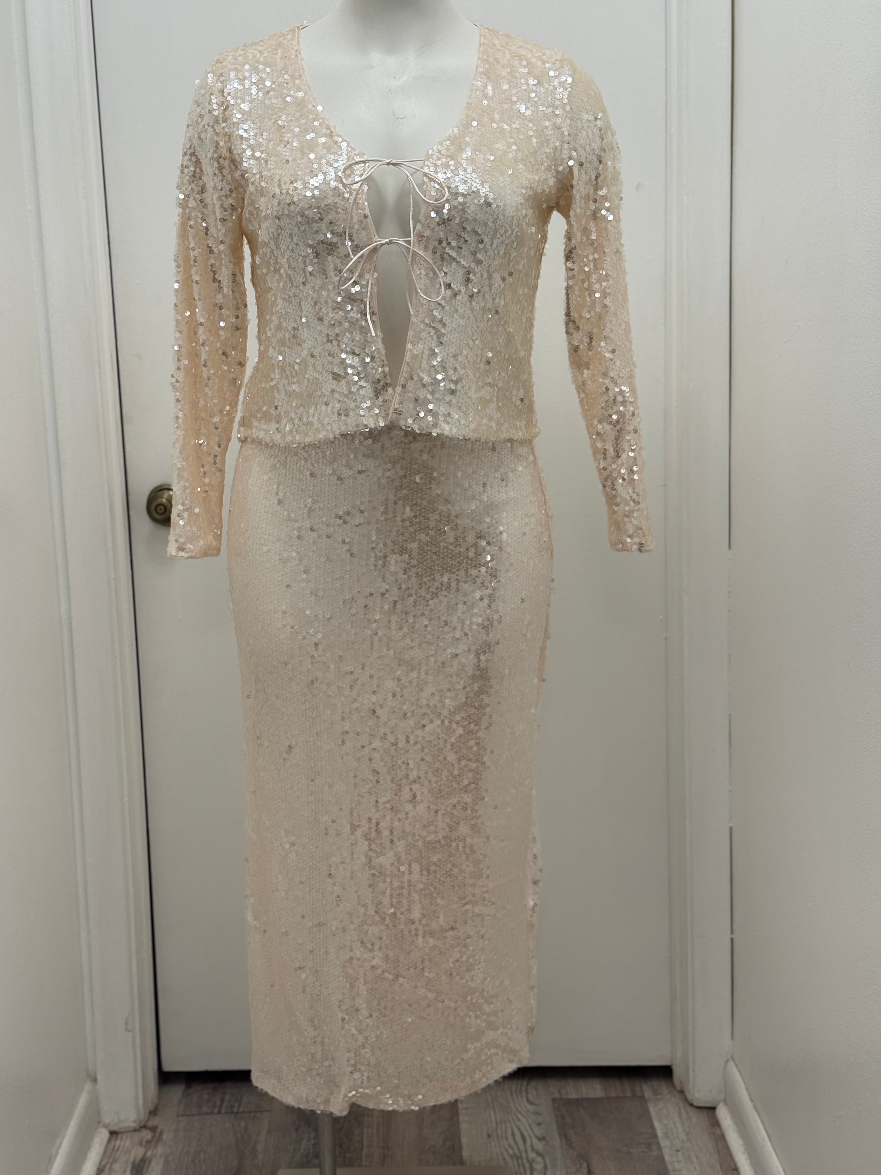 #25 2pc Sequin Skirt Set