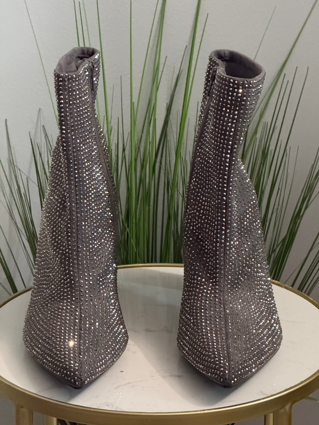 Rhinestone Ankle Boots –