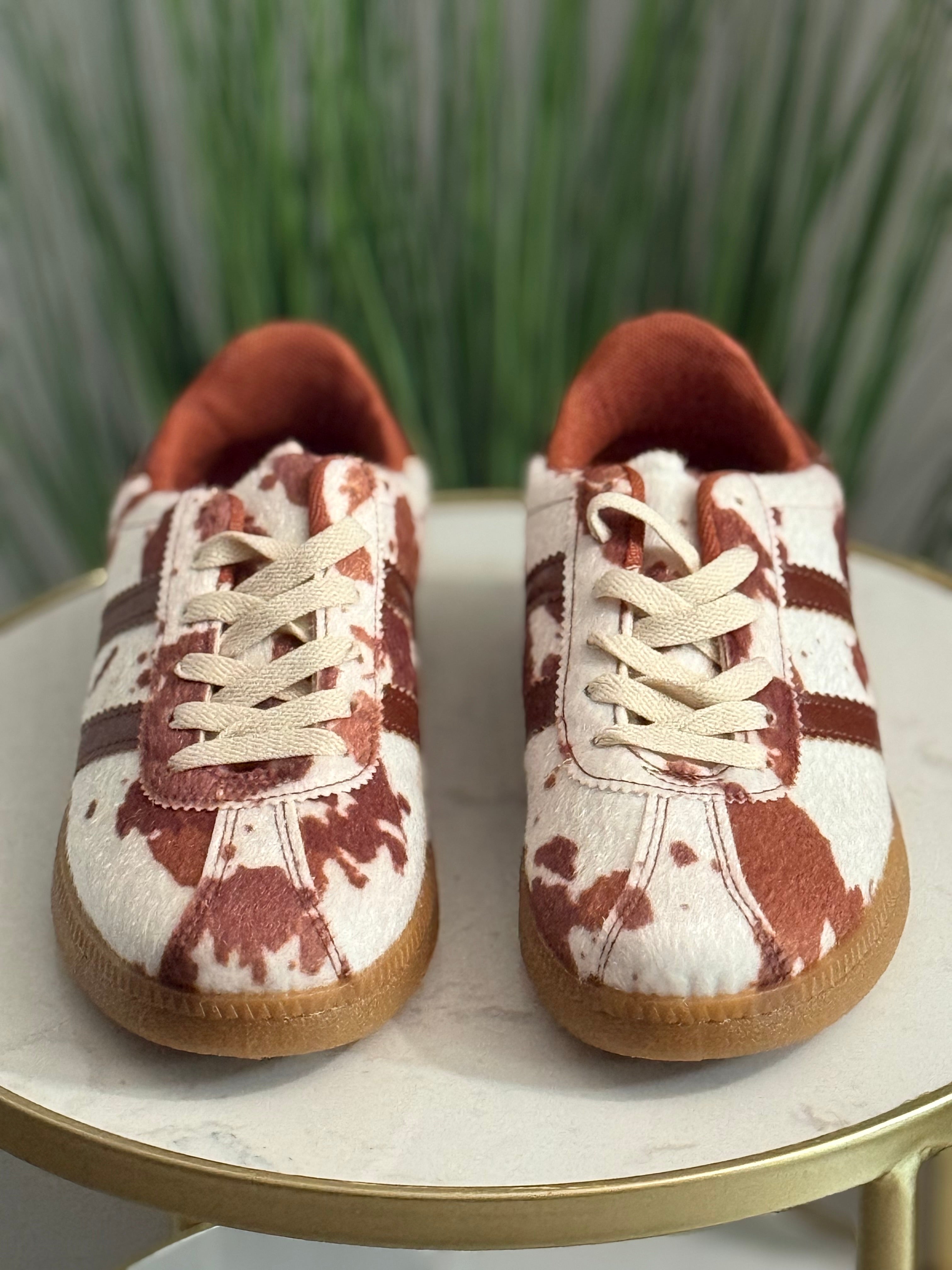 #236 Cow Print Sneakers