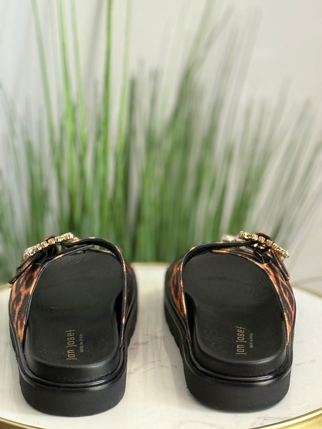 #242 Leopard Double Buckle Sandals