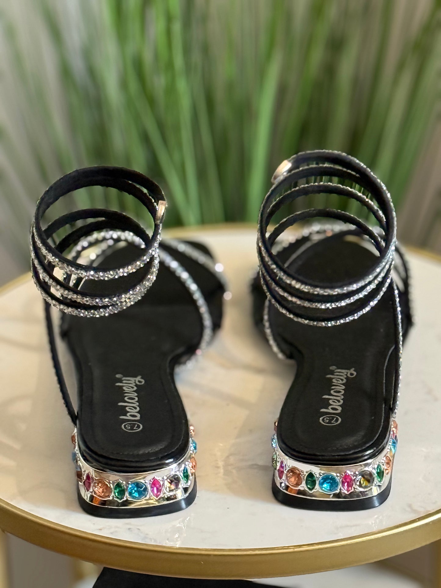 #209 Rhinestone Wrap Sandals