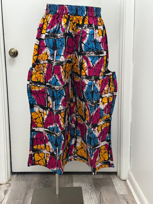 #194 Crackle Cargo Palazzo Pants