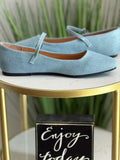 #200 Ryah Denim Flat (order up 1/2 size)