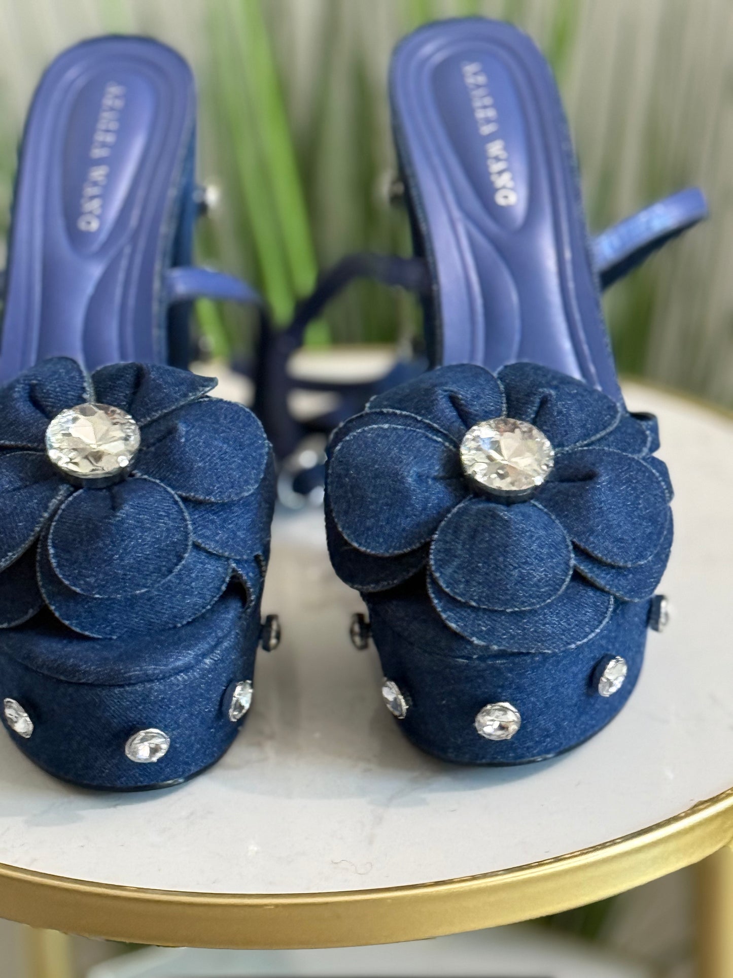 #202 Akira Denim Platform Heels