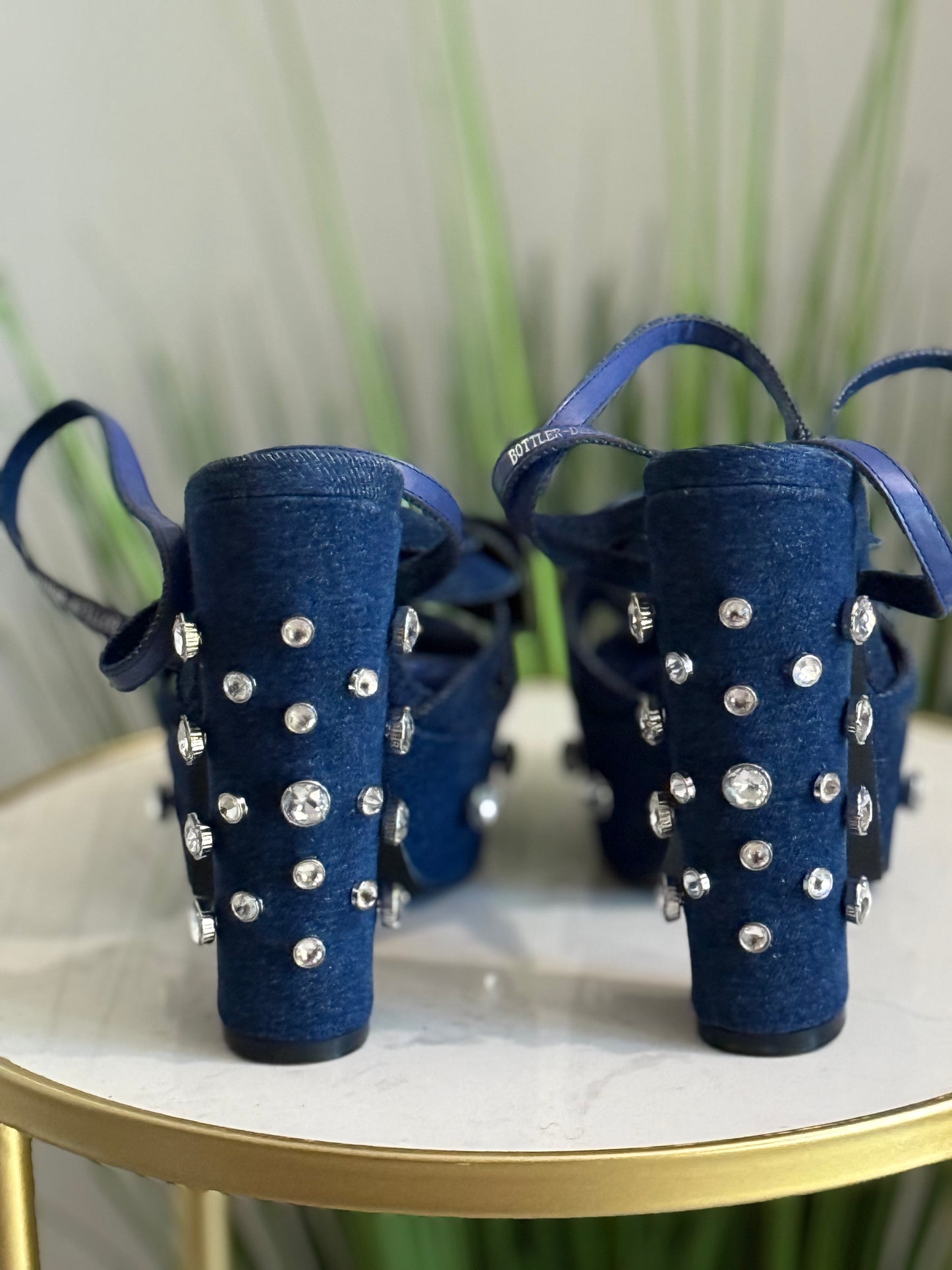 #202 Akira Denim Platform Heels