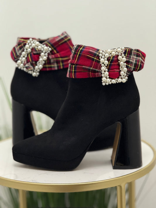 #304 Plaid Bow Boots