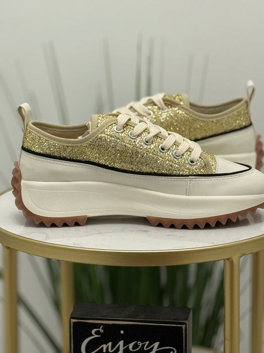 #101 Gold Sneakers (👀size recommendations)