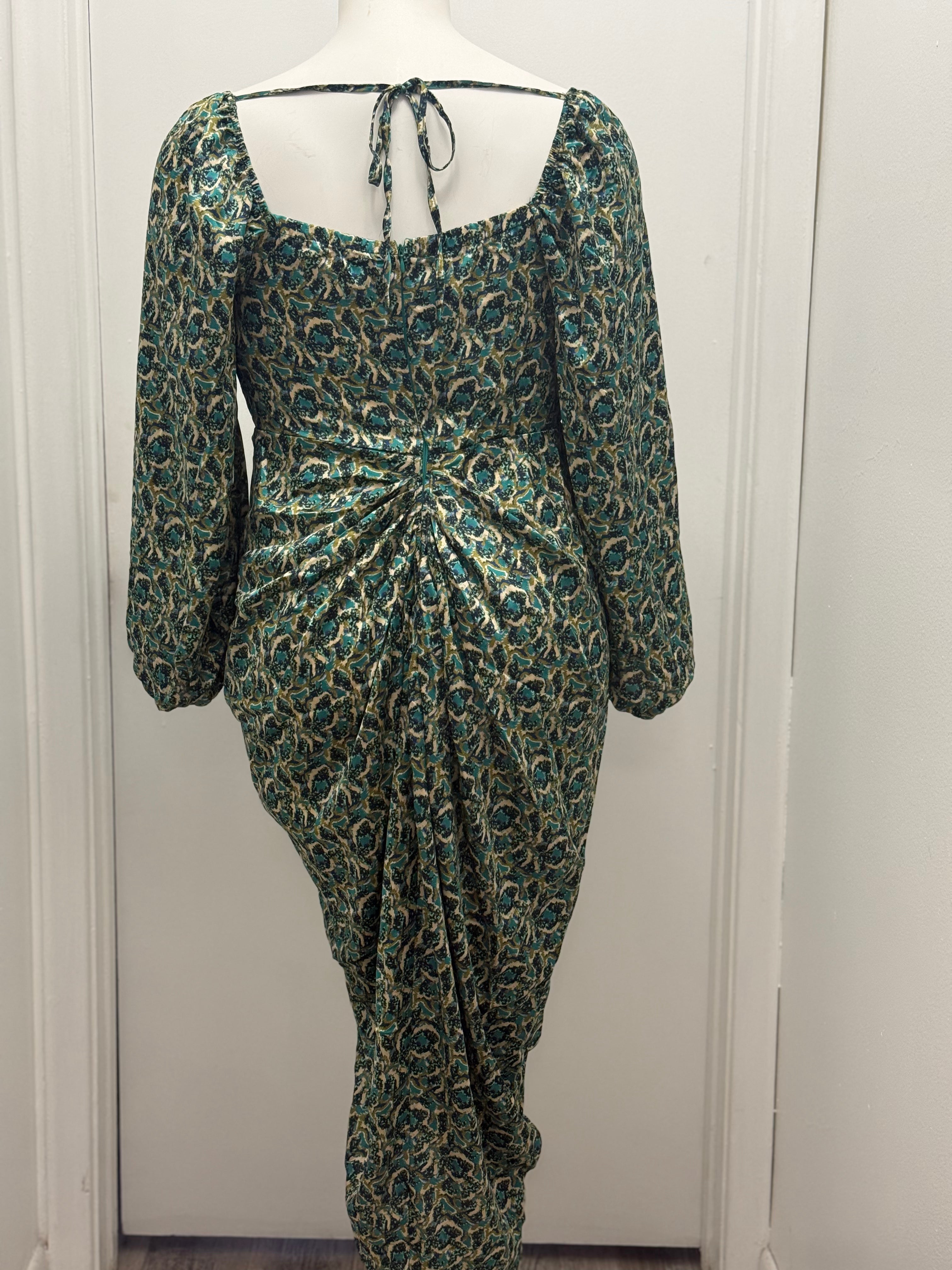#25 Teal Tulip Ruched Dress