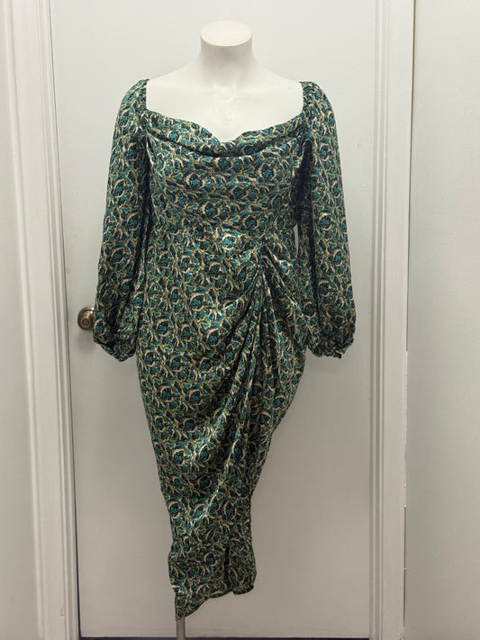 #25 Teal Tulip Ruched Dress