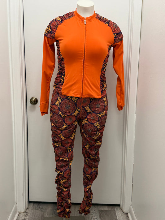 #136 sassy Jones Ruched Jogger Set