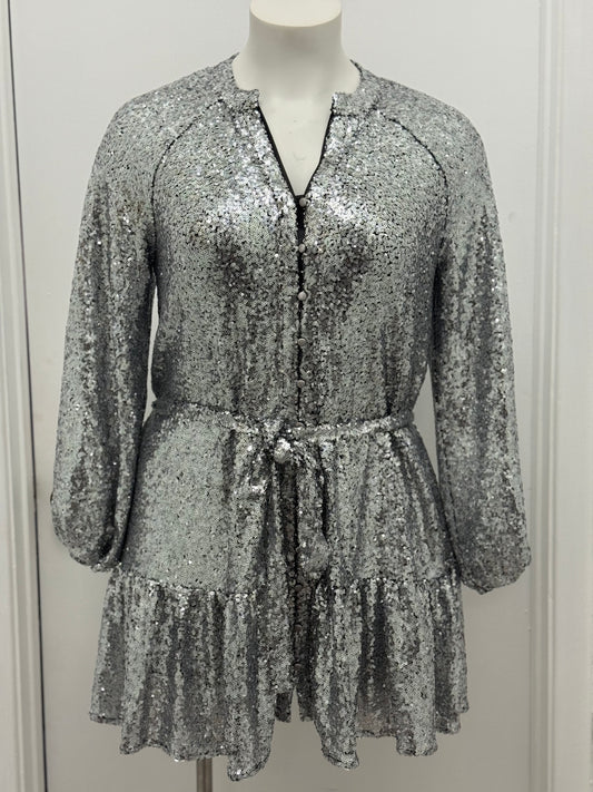#178 Sequin Babydoll Dress with belt