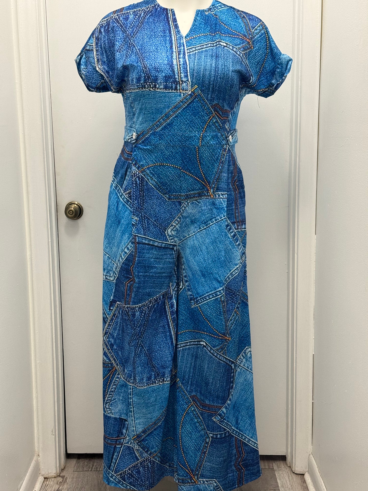 #182 Patchwork Print Jumpsuit