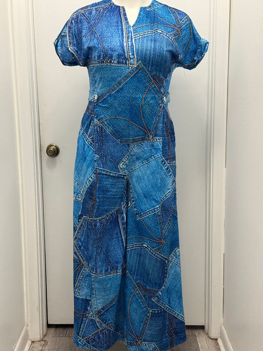 #182 Patchwork Print Jumpsuit