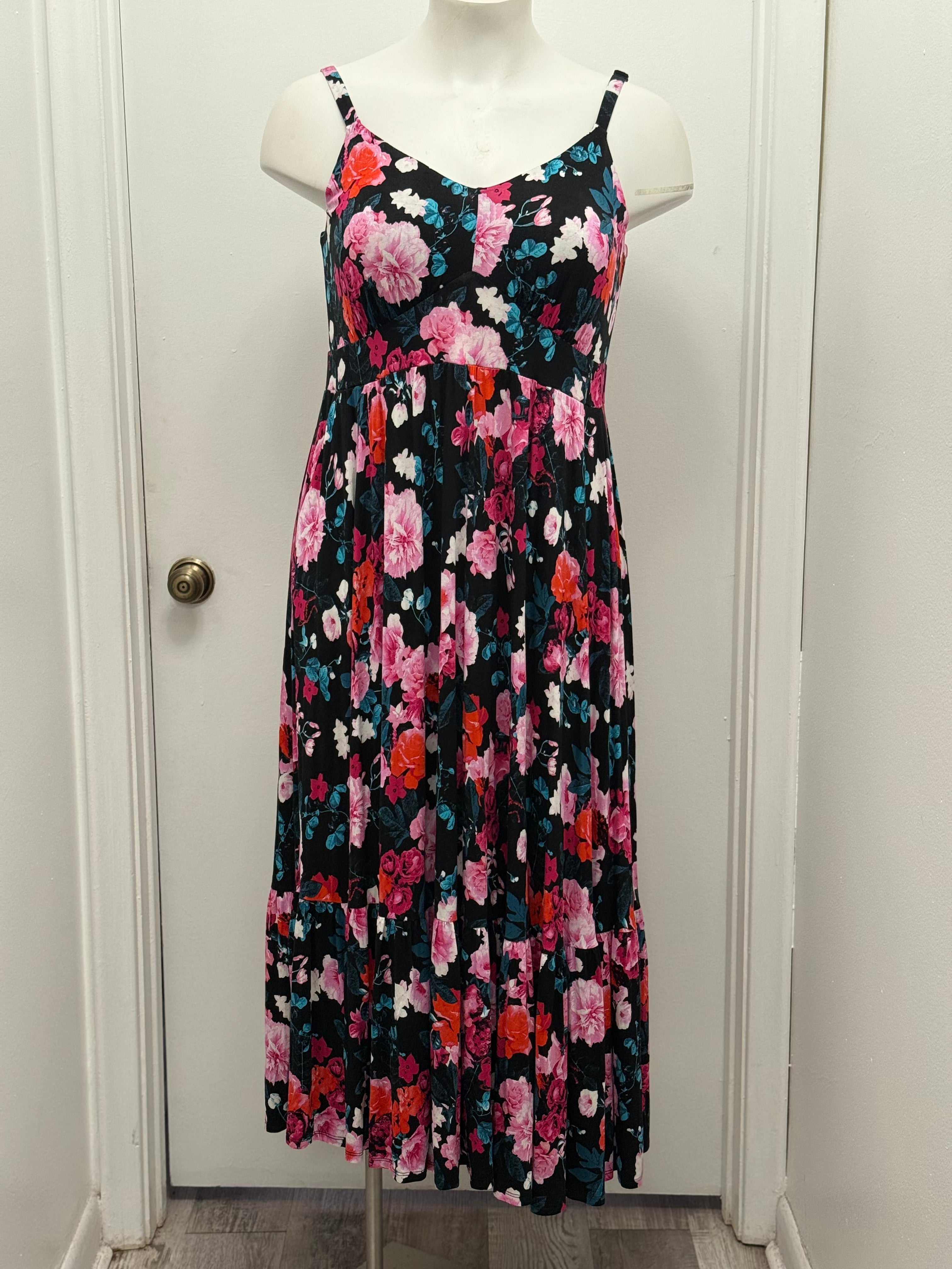 #68 Midnight Bloom Floral Midi Dress
