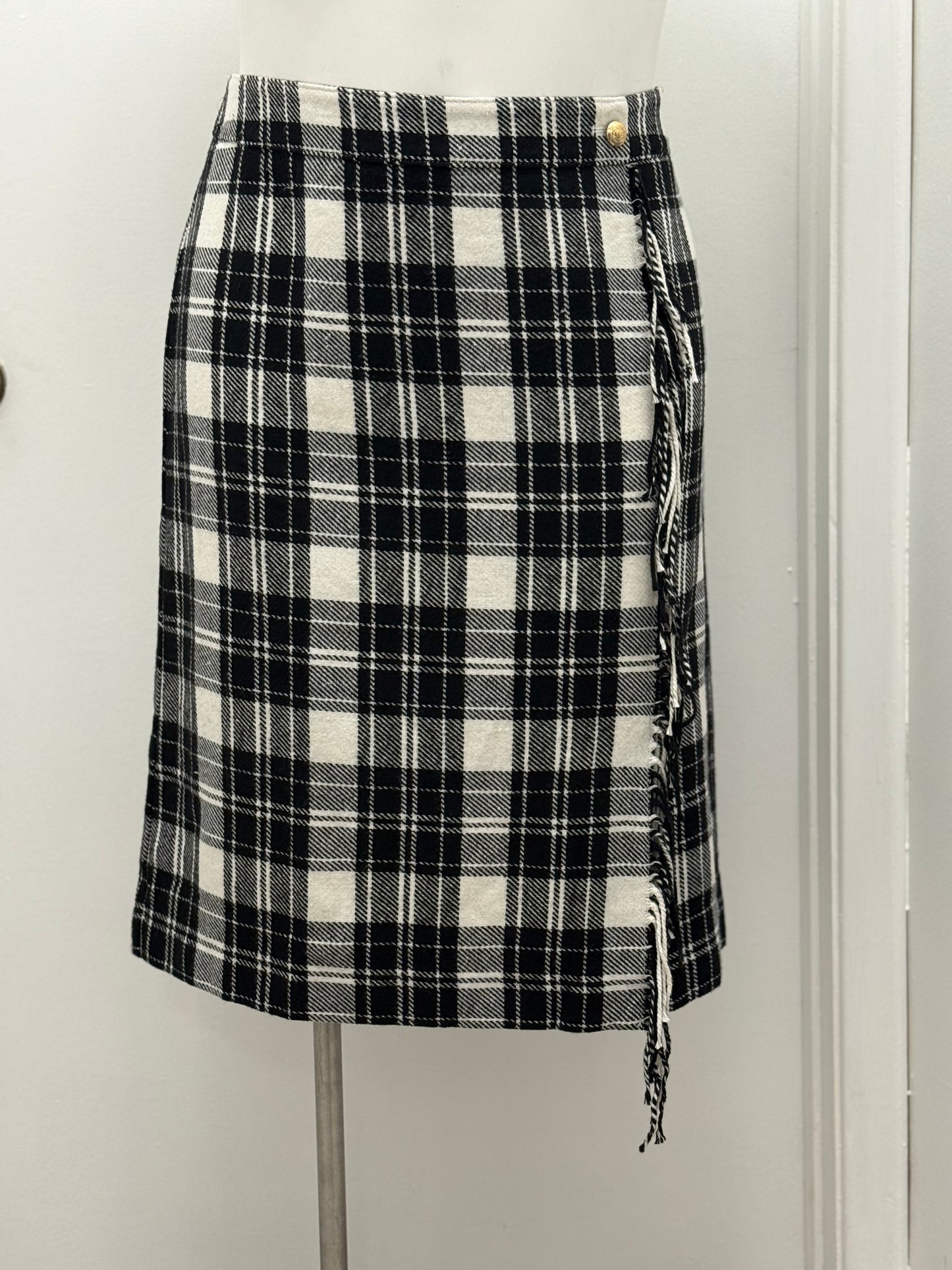 #194 Plaid & Fringe Skirt