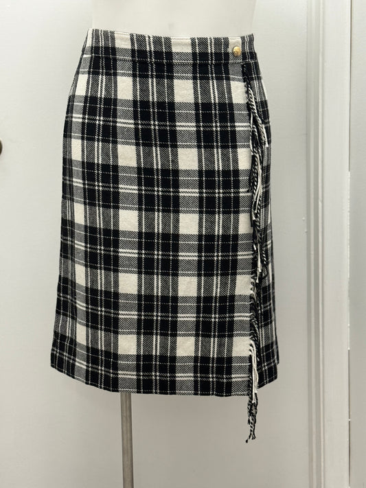 #194 Plaid & Fringe Skirt
